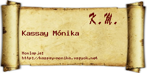 Kassay Mónika névjegykártya